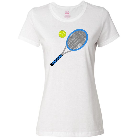 Inktastic Blue Tennis Racket and Ball Women's T-Shirt