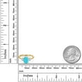 thumbnail image 6 of Gem Stone King 10K Yellow Gold Green Turquoise and White Moissanite Engagement Ring for Women | 1.96 Cttw | Oval 9X7MM | Gemstone Birthstone | Size 7, 6 of 7