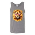 thumbnail image 2 of Lion With Sunglasses Animal Lover Mens Graphic Tank Top, Heather Grey, Large, 2 of 3