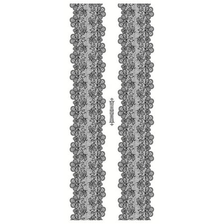 

Lace Temporary Tattoo Thigh Tattoo Art Stickers Black White Lace Waterproof Sexy Tattoo Wedding Art Stickers For Festival Party Gray J