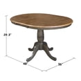 thumbnail image 6 of 36" Round Wood Extension Dining Table with 2 Chairs in Hickory/Washed Coal, 6 of 9