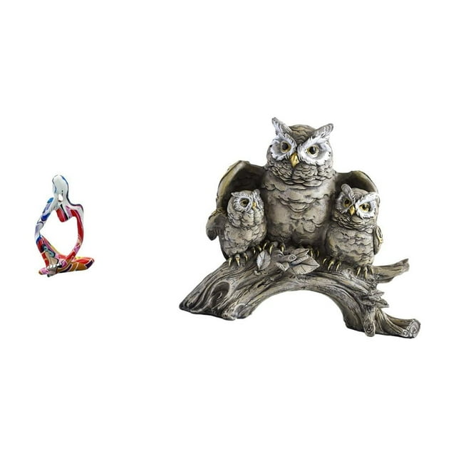 Estatua de Búho Pensador Abstracto de Resina, Figura Decorativa, Escultura, Coleccionable para Dormitorio, Oficina, Tienda, Estantería, Cajón, Armario