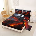 thumbnail image 2 of Erosebridal Horror Dragon Boys Queen Sheet Sets, Sky Moon Bed Set, Black Red, 4pcs, 2 of 5