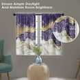 thumbnail image 4 of Vintage Purple Gold Silver Marble Kitchen Curtains, Abstract Short Window Curtains Set of 2, Window Treatment Tier Curtains for Kitchen Over Sink Bathroom Dining Room Decor (26x36 Inch), 4 of 6