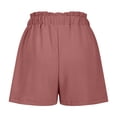 thumbnail image 3 of Audhol Summer Shorts! Womens Shorts Casual High Waisted Wide Leg Cute Ruffle Waist Shorts 2025 Vacation Outfits for Women Womens Shorts Pink 2XL, 3 of 5