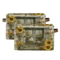 thumbnail image 2 of WOBOGO Country Goose Square Storage Basket with Waterproof Canvas and PE Lining Durable PU Leather Handles 14.2×10.2×8.3in, 2 of 9