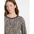 thumbnail image 5 of Joyspun Women's Cozy Lounge Collection Hacci Knit Long Sleeve Sleep Top, Sizes XS to 3X, 5 of 6