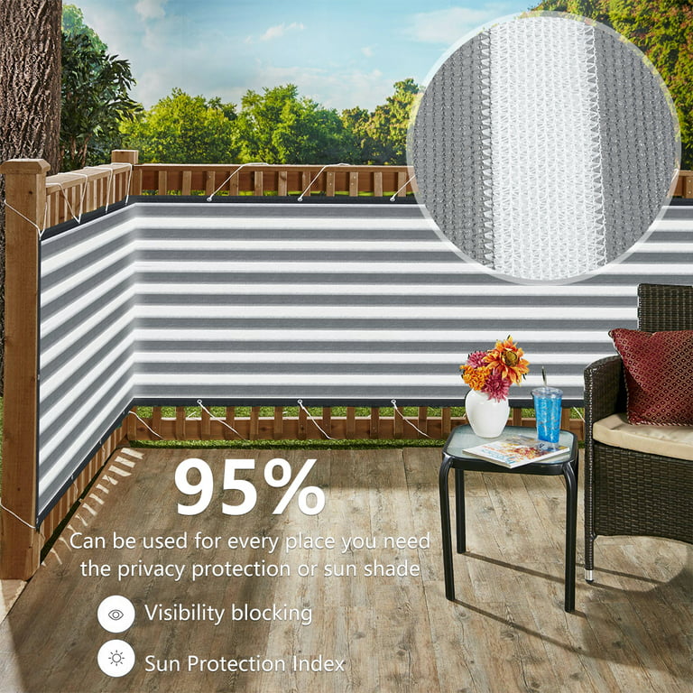 Balcony Privacy Screen Cover, 3ft *16.5ft Fence Privacy Screen Mesh  Windscreen UV Protection Weather-Resistant for Balcony, Deck, Patio, Porch