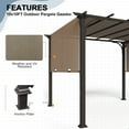 thumbnail image 4 of EAGLE PEAK 10 x 10 FT Outdoor Pergola with Retractable Shade Canopy, Brown Frame, Brown Top, 4 of 6