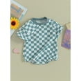 thumbnail image 4 of Musuos Infant Baby Summer Jumpsuit 3 6 12 18M Checkerboard Print Round Neck Short Sleeve Romper, 4 of 10