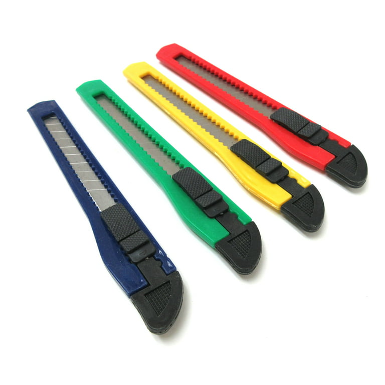 10 Knife Utility Box Cutter Plastic Retractable Lock Razor Sharp Blade Tool  Sets 