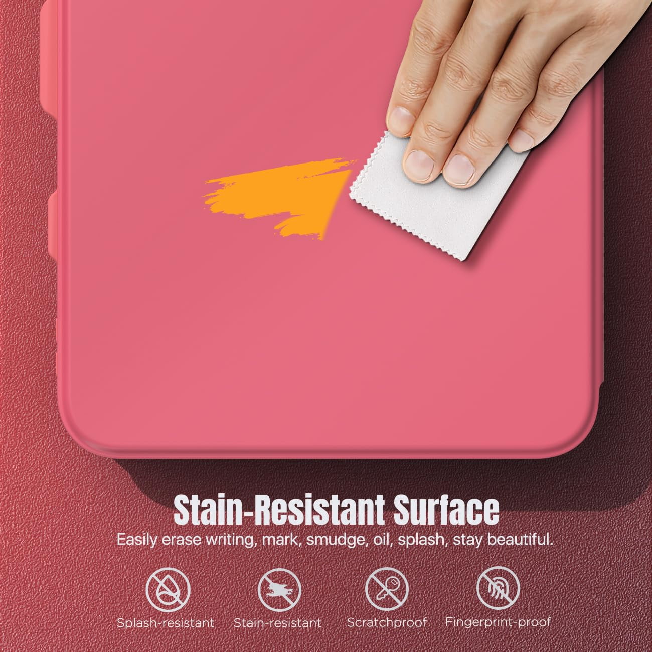 MoKo Case for iPad 11-inch (A16) 11th Generation Case 2025/ iPad 10th Generation Case with Pencil Holder 2022 10.9", Built-in Screen Protector Clear Back, Multi Angle Viewing Stand, Watermelon Red