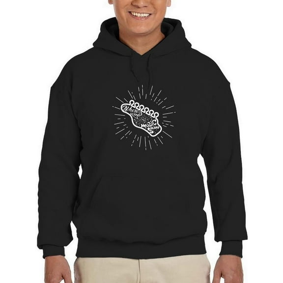 Music Guitar Hoodie Men -SPIdeals Designs, Male 5X-Large