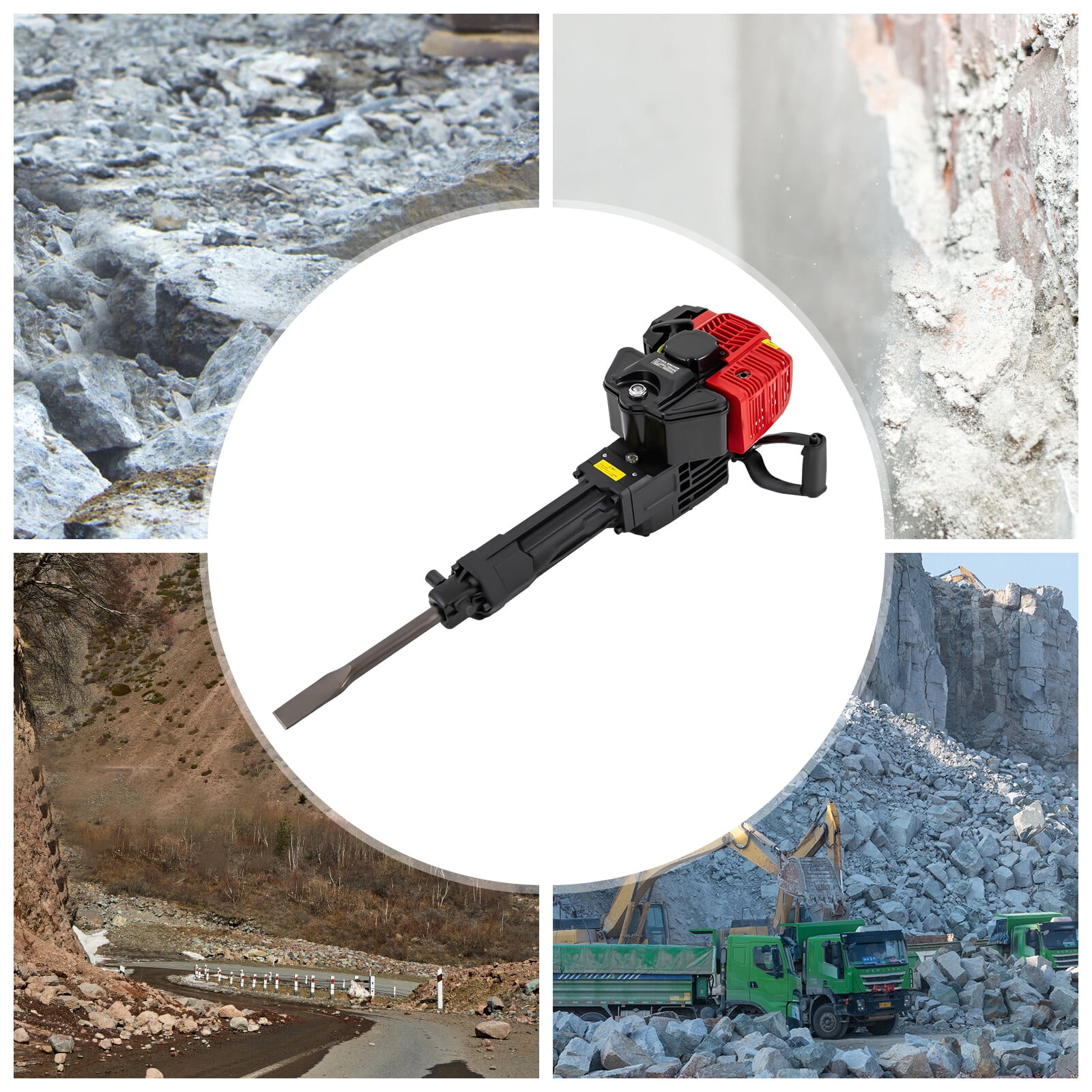 DENEST 52cc-Gas Gasoline Demolition Jack Hammer Concrete Breaker Punch Drill Jackhammer