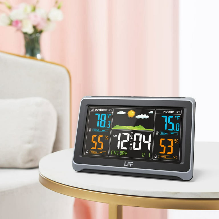 Weather Station, LFF Weather Stations Wireless Indoor Outdoor with Multiple  Sensors, Color Display Digital Atomic Clock Indoor Outdoor Thermometer  Wireless, Forecast Station with Adjustable Backlight - Yahoo Shopping