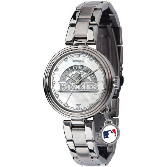Colorado MLB Baseball Rockies Charm Watch with Stainless Steel Band