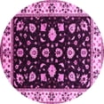 thumbnail image 1 of Ahgly Company Indoor Round Oriental Pink Traditional Area Rugs, 6' Round, 1 of 4