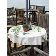 thumbnail image 2 of Outdoor Tablecloths with Umbrella Hole & Zipper, Spring Botanical Round Tablecloths 60 Inch, Watercolor Leaves Flowers Birds Country Waterproof Table Cloth, Patio/Pool/Picnic Table Covers, 2 of 8