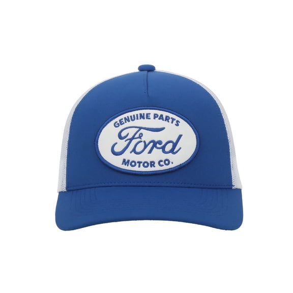 Ford Structured 5-Panel Trucker Hat – Embroidered Oval Logo Scout Patch Meshback Cap, One Size