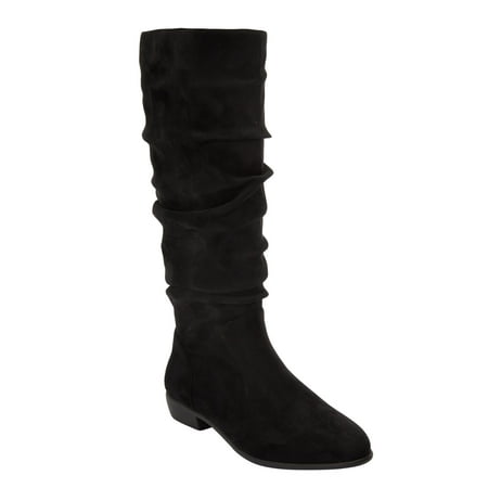 

Comfortview Wide Width Shelly Wide Calf Slouch Boot | Tall Knee High | Women s Winter Shoes - 10 WW Black