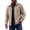 Khaki, variant on Stamzod Men's Faux Suede Bomber Jacket Fall Winter Full Zip Windbreaker Jackets Casual Work Fall Coats for Men Khaki M