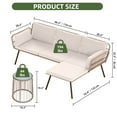 thumbnail image 4 of Uforic 3-Piece Outdoor Woven Rope Sectional Sofa Set Patio Furniture, L-Shaped Conversation Set w/ Table - Beige, 4 of 12