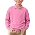 thumbnail image 3 of Falkdiz Long Sleeve Shirts for Girls Comfy 1/4 Zipper Pullover Back to School Winter Solid Color Casual Girls Tops Stylish , Pink , Size: 7-8Years, 3 of 9