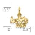 thumbnail image 2 of 10k Yellow Gold Solid Polished He Loves Me Charm 15x13mm Wide Pendant Necklace for Women - .6 Grams, 2 of 2