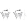thumbnail image 5 of harmtty 1 Pair Lady Ear Clip Non-Fading Exquisite Shiny Rhinestone Butterflies Shape No Piercing Ear Cuff Female Jewelry, 5 of 8
