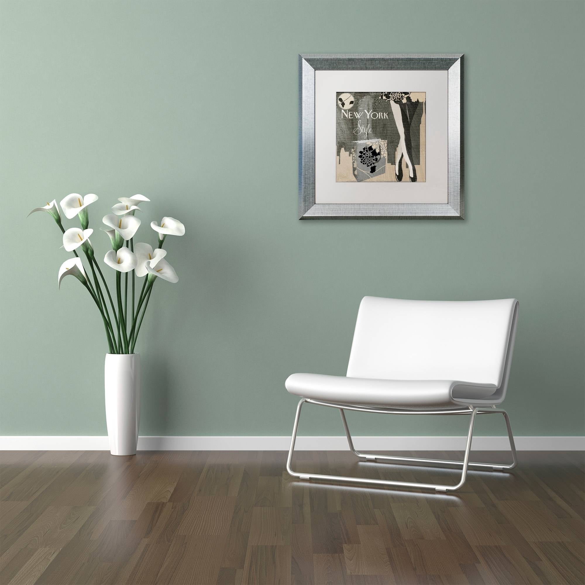 Trademark Fine Art "New York Style II" Canvas Art by Color Bakery White Matte, Silver Frame