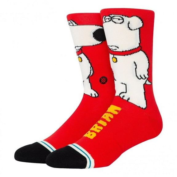 Stance Family Guy The Dog Crew Socks Red in size US 9 - 13