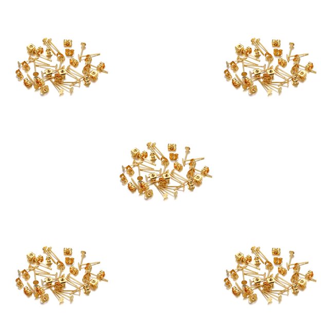 Wisewang Boucles d'Oreilles Base Clous Multi Acier Inoxydable Décorations Outil de Fabrication de Bijoux Fournitures de Plage Or 3mm 5Ensemble
