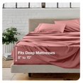 thumbnail image 6 of Split King Sheet Set - 1800 Ultra-Soft Microfiber Bed Sheets - Double Brushed - Deep Pockets - Easy Fit - 5 Piece Set - Bed Sheets & Pillowcases (Split King, Dusty Rose), 6 of 9