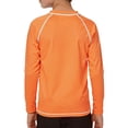 thumbnail image 4 of Lumosvexa Boys Long Sleeve Rashguard Crew Neck Quick Dry Lightweight Summer Beach Surf Rash Guard Orange 7-8, 4 of 6
