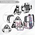 thumbnail image 3 of DISNIMO Cute Clear Backpack for School Kids, Butterfly Floral Print 3Pcs Stadium Approved 17 Inch PVC Transparent Bookbag Set with Lunch Box & Pencil Case for Kids Girls, 3 of 5