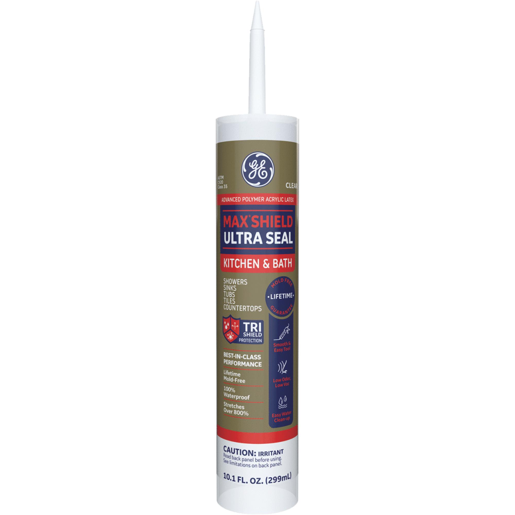 GE MAKB410CR Max Shield UltraSeal Sealant, Clear, 24 hr Curing, 40 to