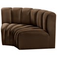 thumbnail image 5 of Meridian Furniture Arc Brown Velvet Modular Sectional, 5 of 9
