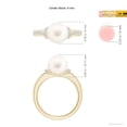 thumbnail image 5 of ANGARA Freshwater Cultured Pearl Ring with Diamond Collar in 14K Yellow Gold for Women | June Birthstone, Birthday, Anniversary, Jewelry Gift for Women | Pearl Ring, 5 of 9