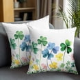 thumbnail image 2 of Decorative Throw Pillow Covers 20x20 Inch Set of 2 Green Blue Yellow Pink Plant Home Decor Pillow Cases for Couch, Watercolor Plant Cushion Case for Living Room Bedroom Bed Car Chair, 2 of 9