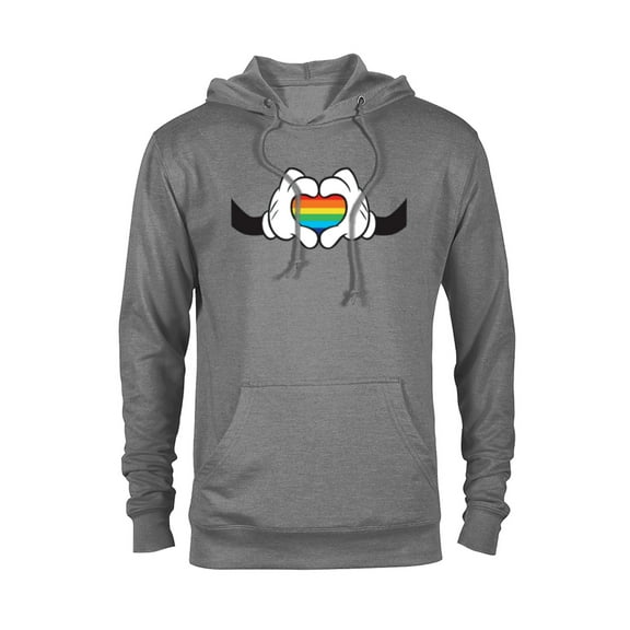 Disney Mickey Mouse Rainbow Hands - Pullover Hoodie for Adults -Customized-Graphite Heather