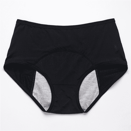 Fulorrnie Underwear for Women Plus Size High Waist Comfort Panties Briefs Elastic Flat Seams Leakproof Panty  Black  XXXL