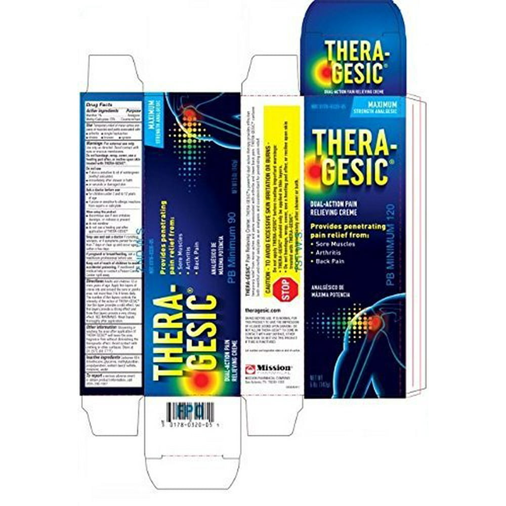 Mission Pharmacal TheraGesic Pain Relief Cream, 3 Ounce