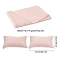 thumbnail image 3 of Solid Color Bed Sheets and Pillowcase Set | 3-Piece Polyester Sheet Set | 180x230cm & 74x48cm | Light Gray, Light Pink, Grass Green, Dark Gray, Khaki, Sky Blue, Milk Yolk, Light Blue, 3 of 6