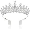 thumbnail image 1 of Coronas y tiaras de cristal con peine para niña o mujer, cumpleaños, Navidad, fiesta de Halloween, regalos de San Valentín, tiaras de boda Rojo Verde, 1 of 5