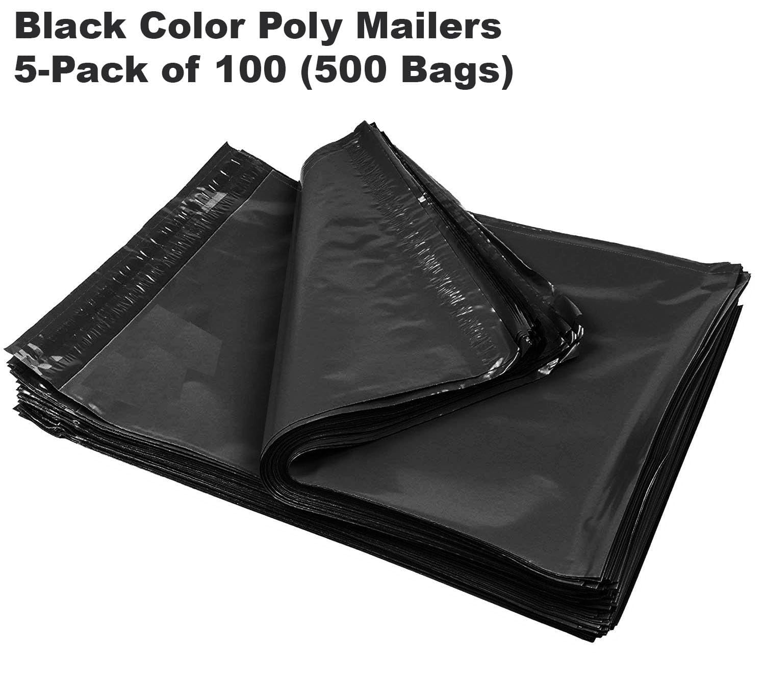 Black Color Poly Mailers 12x15.5 Inch 500-Pack, Self Seal Shipping Envelopes for Small Business, Lightweight Durable Mailing Bags, Black
