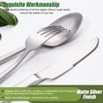 thumbnail image 4 of Forged Silverware Set for 8, 40-Piece Stainless Steel Matte Satin Finish Flatware Set Silverware Cutlery Set Tableware Modern Kitchen Utensils Set for Home Restaurant, D, 4 of 7