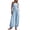 Light Blue, variant on Gytharion Summer Vacation Outfits for Women 2 Piece Soild Color Casual Sets Sleeveless One Shoulder Tank Tops and Loose Wide-leg Pants