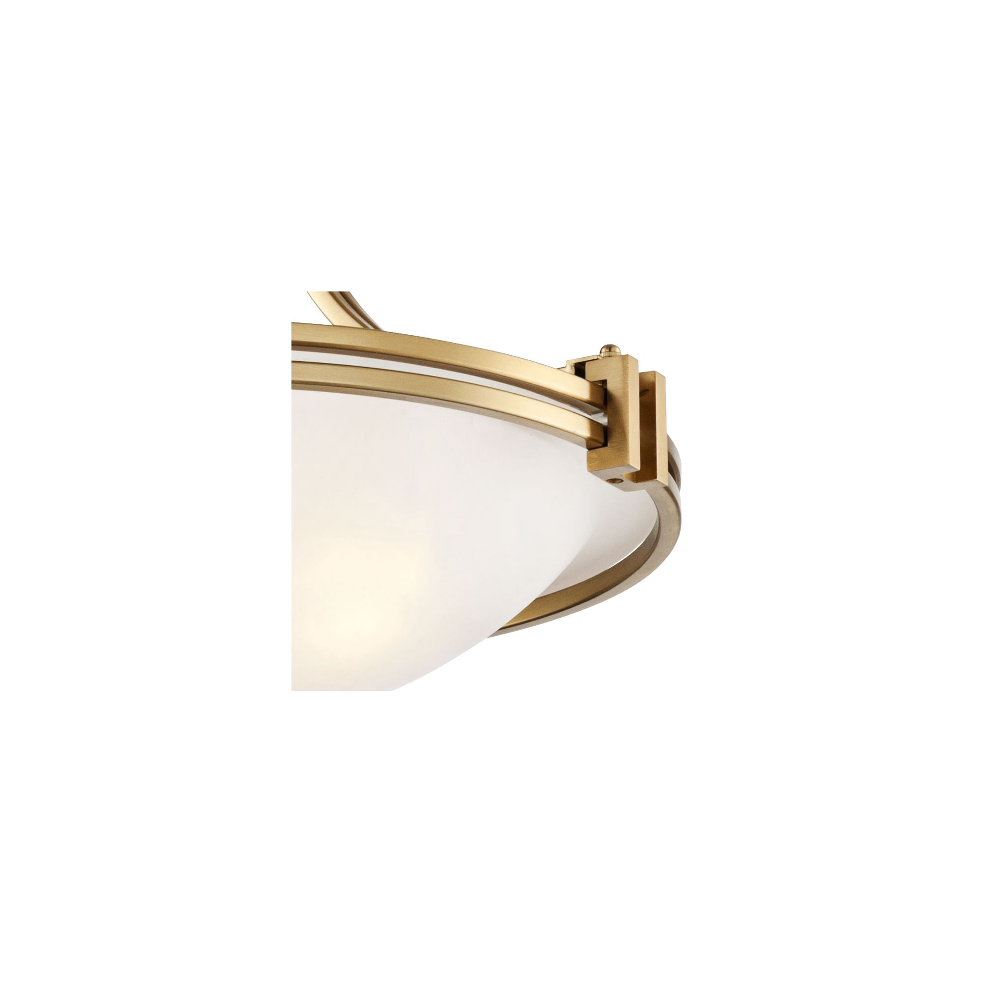 Possini Euro Design Deco Modern Ceiling Light Semi Flush Mount Fixture 16" Wide Warm Brass 2-Light White Glass Bowl for Bedroom Kitchen Living Room