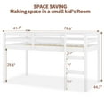 thumbnail image 6 of UHOMEPRO Twin Size Loft Bed, Solid Wood Loft Bed Frame with Wooden Slats, Modern Low Loft Bed for Boys Girls, No Box Spring Needed, White, 6 of 8