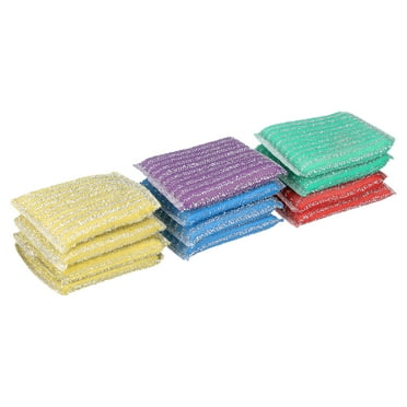 Cleaning Scrub Pad 12 Pack,Long-Lasting and Reusable Dishwashing Sponge,All-Purpose Scouring Pads Sponge for Kitchen Dishes